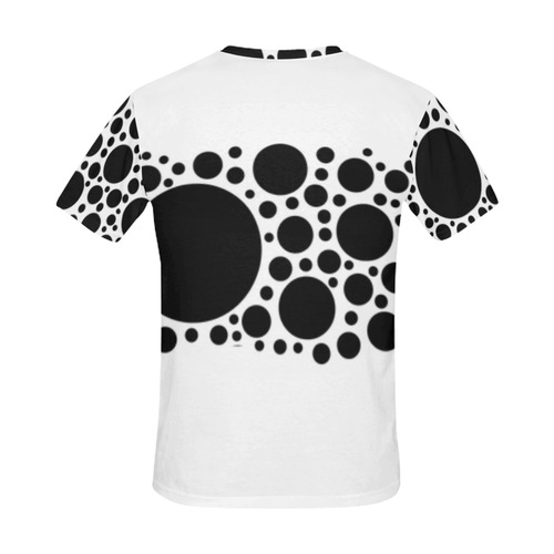 Black Chaos Polka Dots Border All Over Print T-Shirt for Men (USA Size) (Model T40)