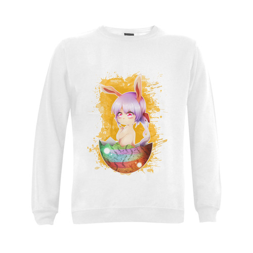 Easter Bunny Girl Gildan Crewneck Sweatshirt(NEW) (Model H01)