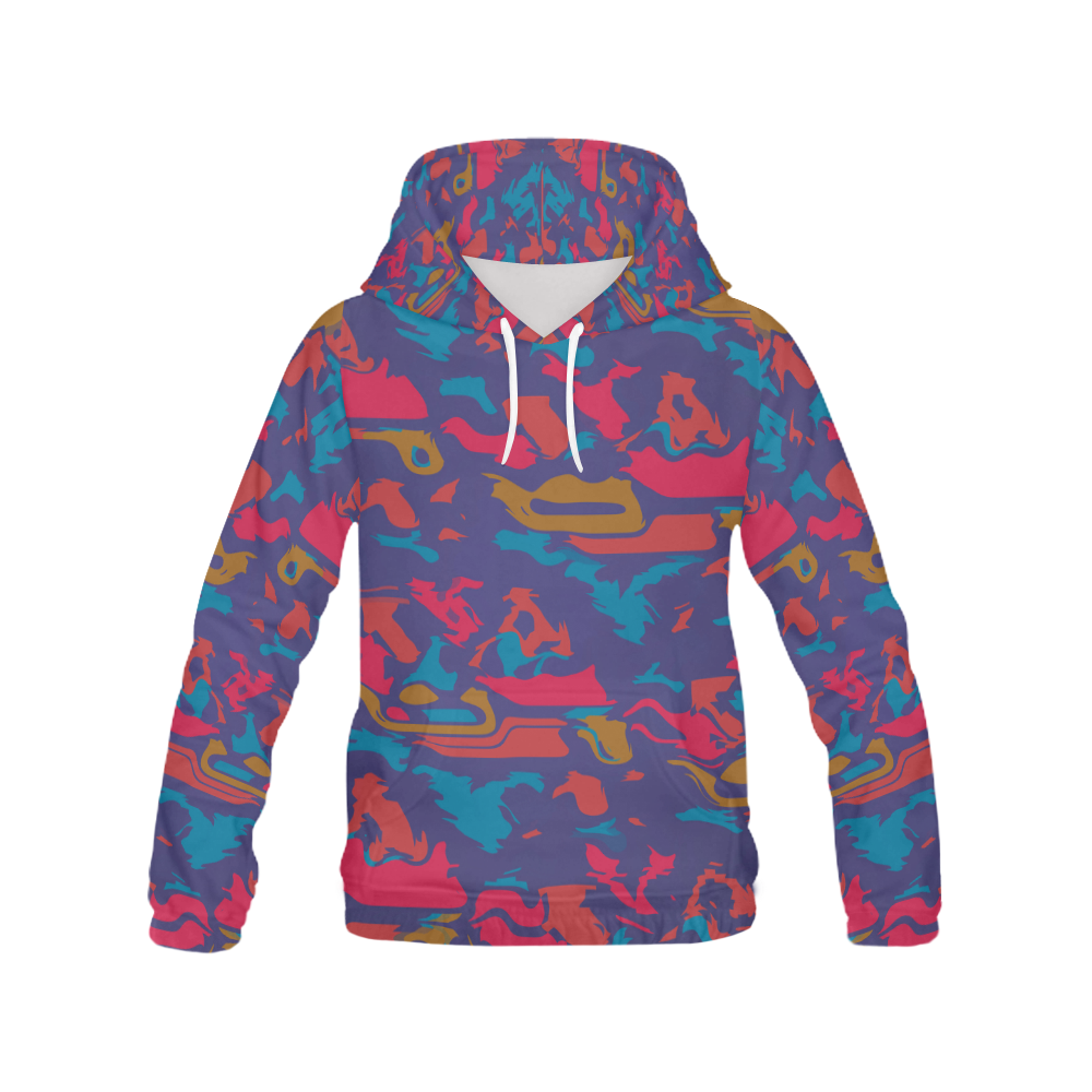 Chaos in retro colors All Over Print Hoodie for Women (USA Size) (Model H13)