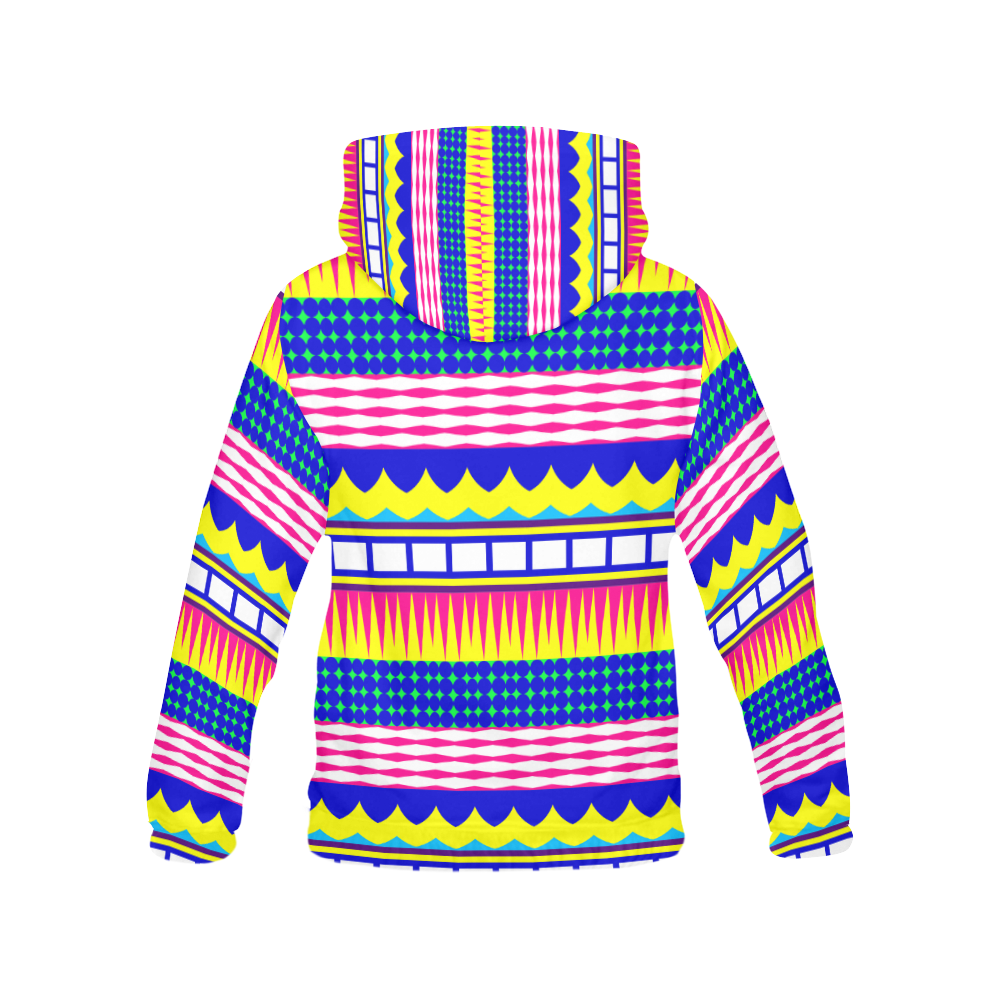 Rectangles waves and circles All Over Print Hoodie for Women (USA Size) (Model H13)