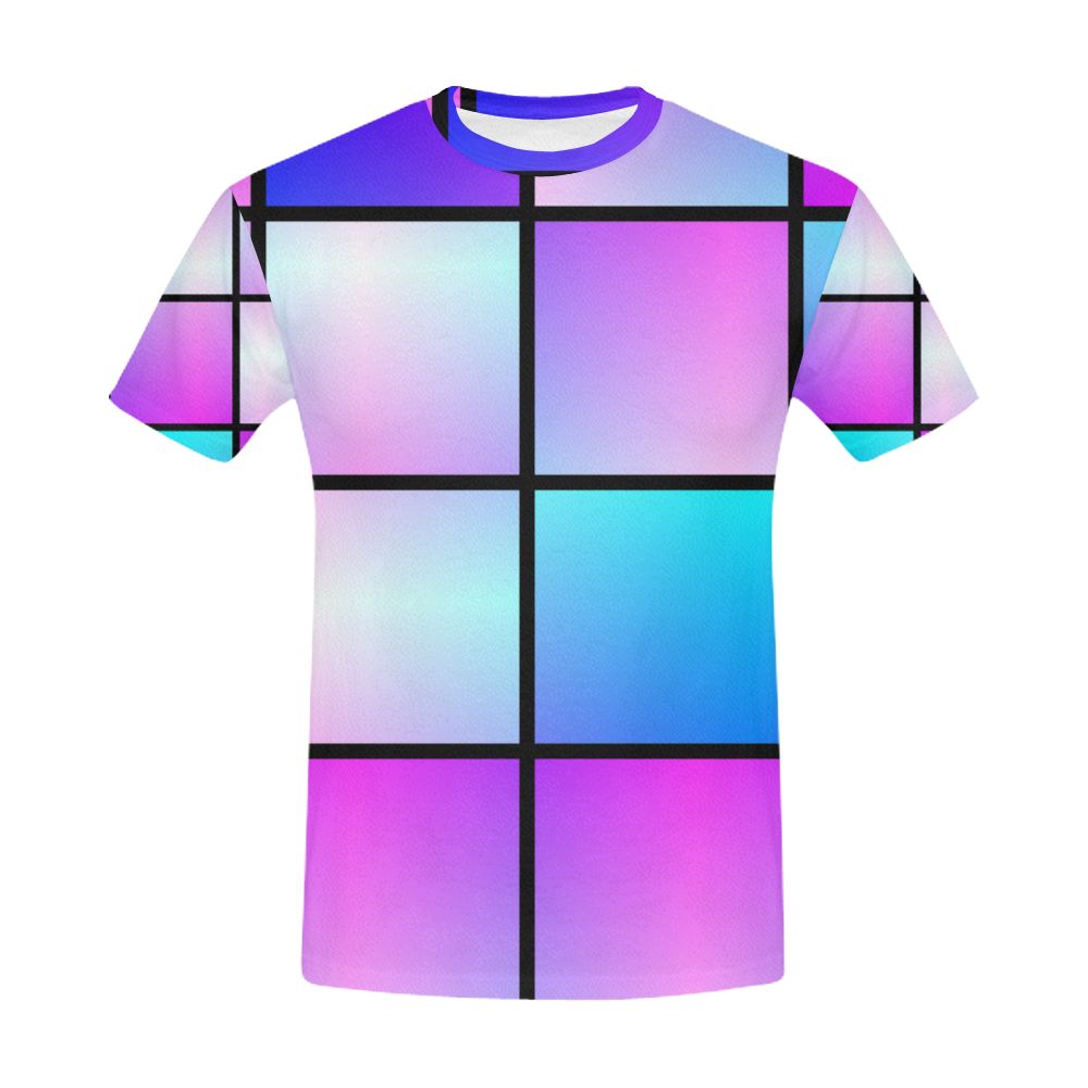 Gradient squares pattern All Over Print T-Shirt for Men (USA Size) (Model T40)