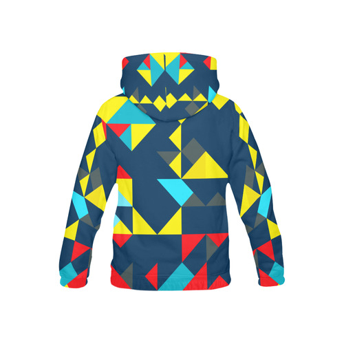 Shapes on a blue background All Over Print Hoodie for Kid (USA Size) (Model H13)