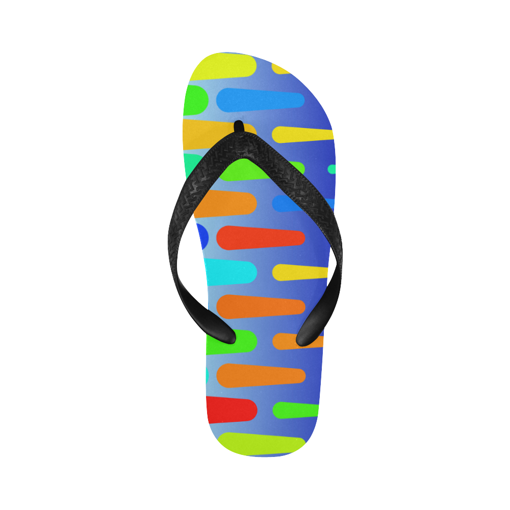 Colorful shapes on a blue background Flip Flops for Men/Women (Model 040)