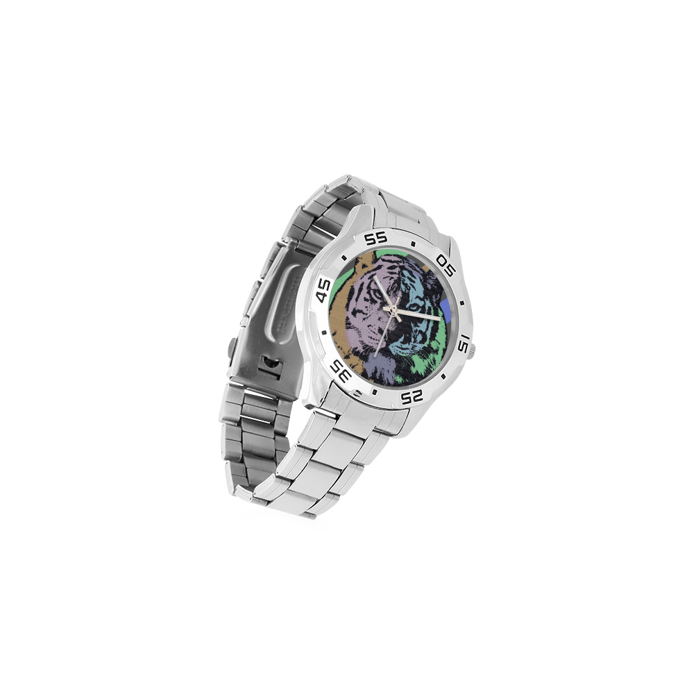 TIGER COLOR Men's Stainless Steel Analog Watch(Model 108)