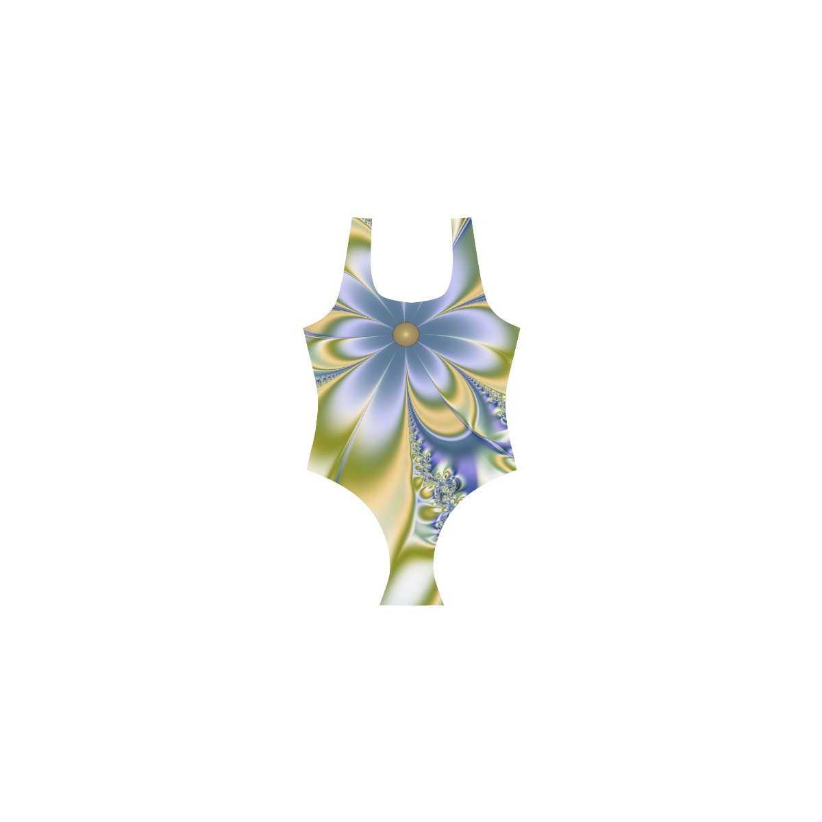 Silky Flowers Vest One Piece Swimsuit (Model S04)