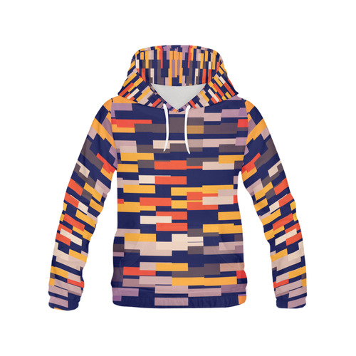 Rectangles in retro colors All Over Print Hoodie for Women (USA Size) (Model H13)