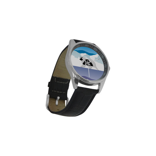 Keeshond  Rockin the Rockies 2 Men's Casual Leather Strap Watch(Model 211)