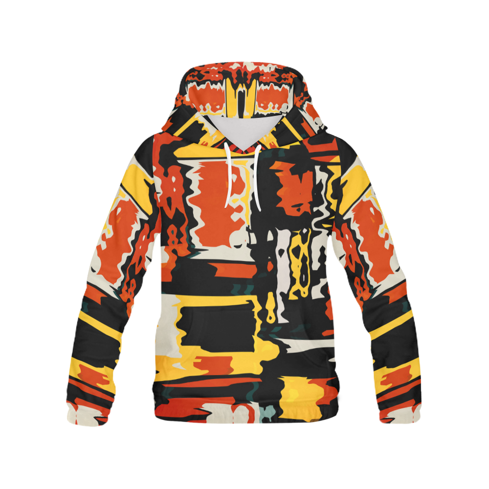 Distorted shapes in retro colors All Over Print Hoodie for Women (USA Size) (Model H13)
