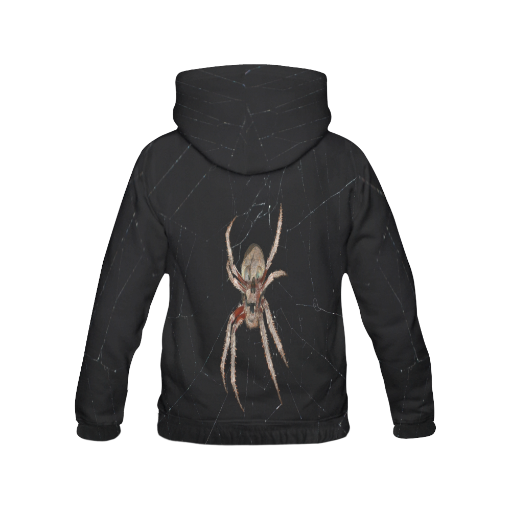 Creepy Living Skull Spider All Over Print Hoodie for Men (USA Size) (Model H13)