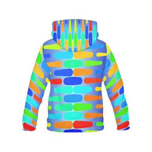 Colorful shapes on a blue background All Over Print Hoodie for Men (USA Size) (Model H13)