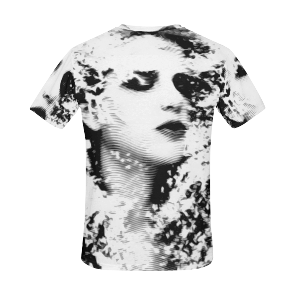 Dreaming Girl - Grunge Style Black White All Over Print T-Shirt for Men (USA Size) (Model T40)
