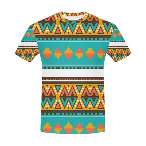 Tribal design in retro colors All Over Print T-Shirt for Men (USA Size) (Model T40)