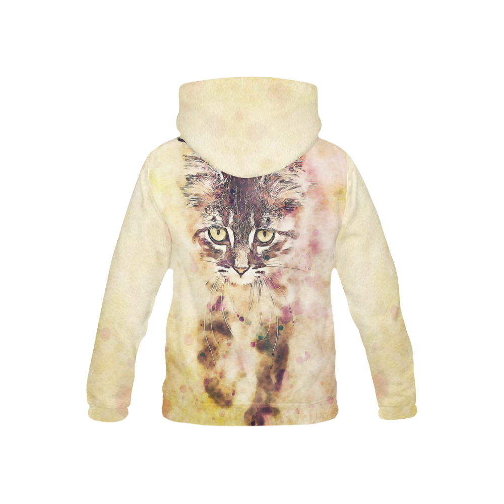 watercolor cat All Over Print Hoodie for Kid (USA Size) (Model H13)