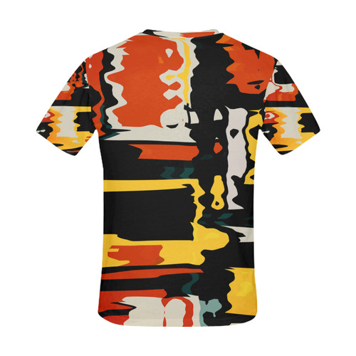 Distorted shapes in retro colors All Over Print T-Shirt for Men (USA Size) (Model T40)