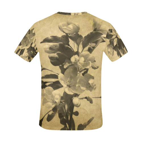 Photography Bough with Blossoms old vintage style All Over Print T-Shirt for Men (USA Size) (Model T40)