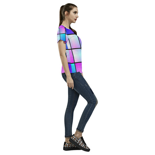 Gradient squares pattern All Over Print T-Shirt for Women (USA Size) (Model T40)