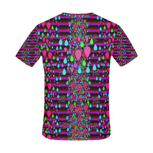 Raining rain and mermaid shells Pop art All Over Print T-Shirt for Men (USA Size) (Model T40)