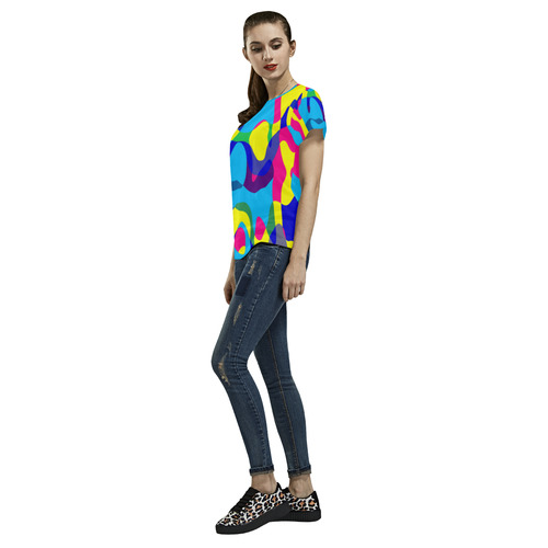 Colorful chaos All Over Print T-Shirt for Women (USA Size) (Model T40)