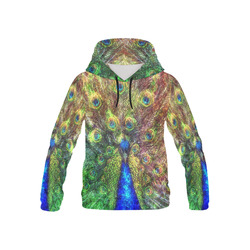 peacock All Over Print Hoodie for Kid (USA Size) (Model H13)