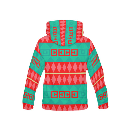 Rhombus stripes and other shapes All Over Print Hoodie for Kid (USA Size) (Model H13)