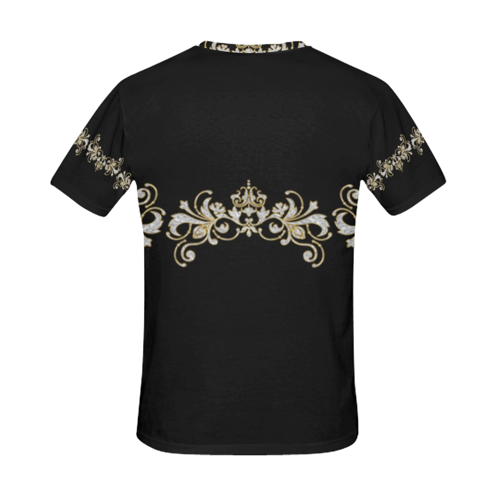 Border - Vintage Ornaments - Gold Silver All Over Print T-Shirt for Men (USA Size) (Model T40)
