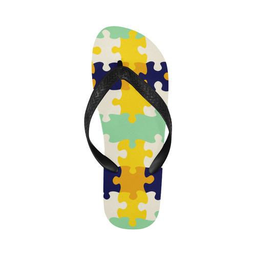 Puzzle pieces Flip Flops for Men/Women (Model 040)