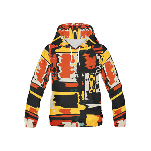 Distorted shapes in retro colors All Over Print Hoodie for Kid (USA Size) (Model H13)