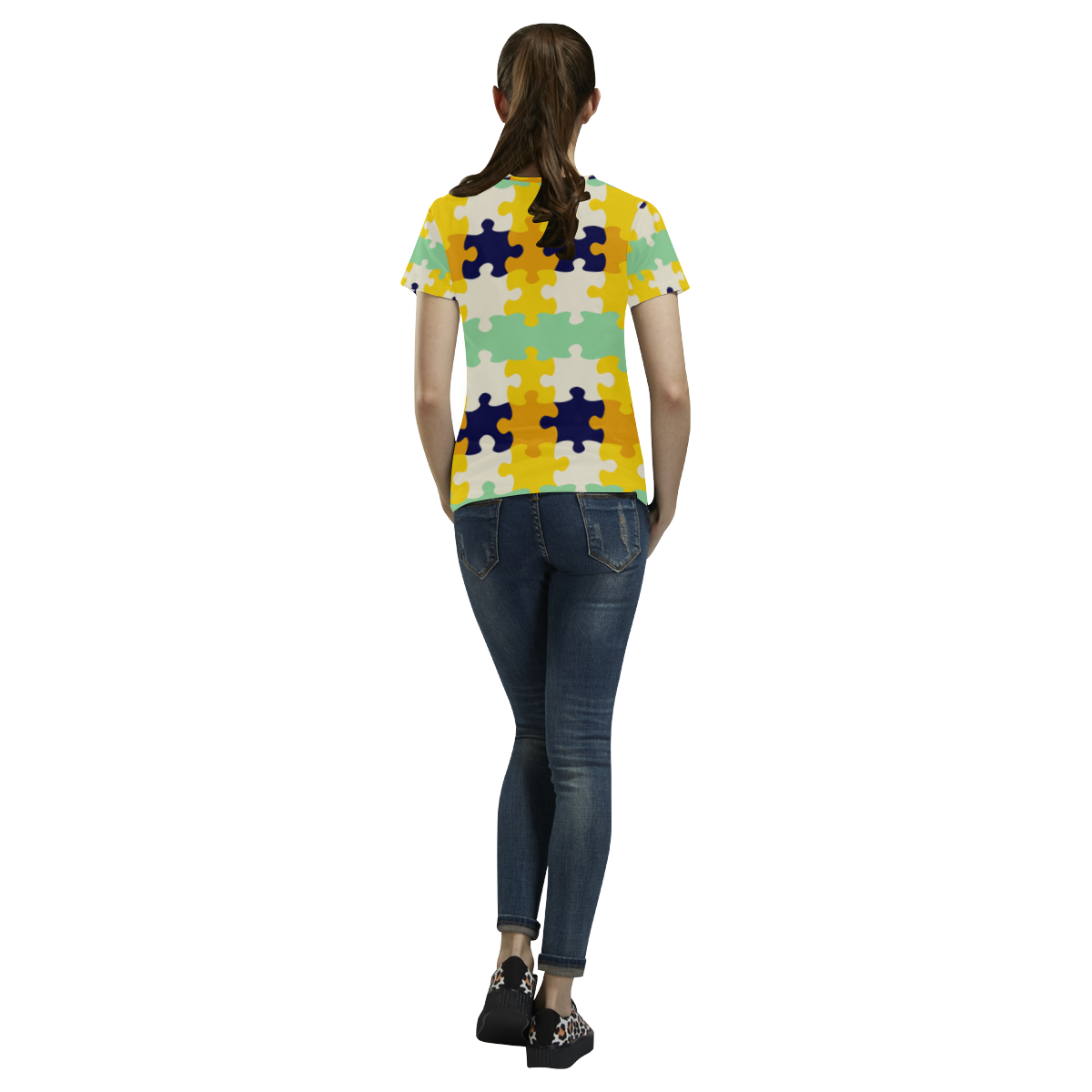 Puzzle pieces All Over Print T-Shirt for Women (USA Size) (Model T40)