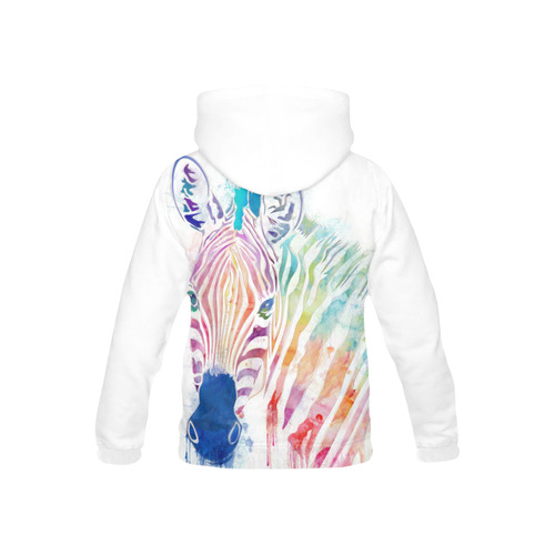 watercolor rainbow zebra All Over Print Hoodie for Kid (USA Size) (Model H13)
