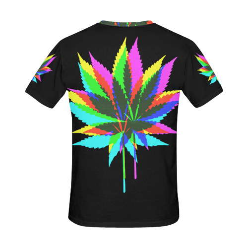 Wild Hemp Leaves - neon colored All Over Print T-Shirt for Men (USA Size) (Model T40)