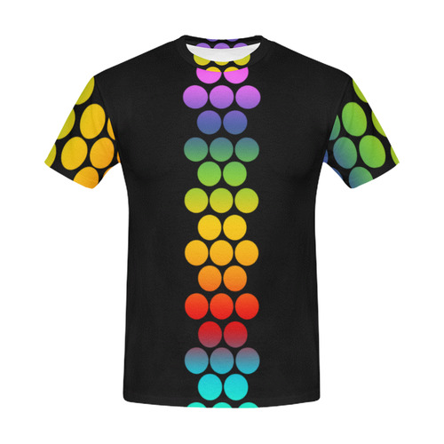 Big Dots Border Gradients Colored All Over Print T-Shirt for Men (USA Size) (Model T40)