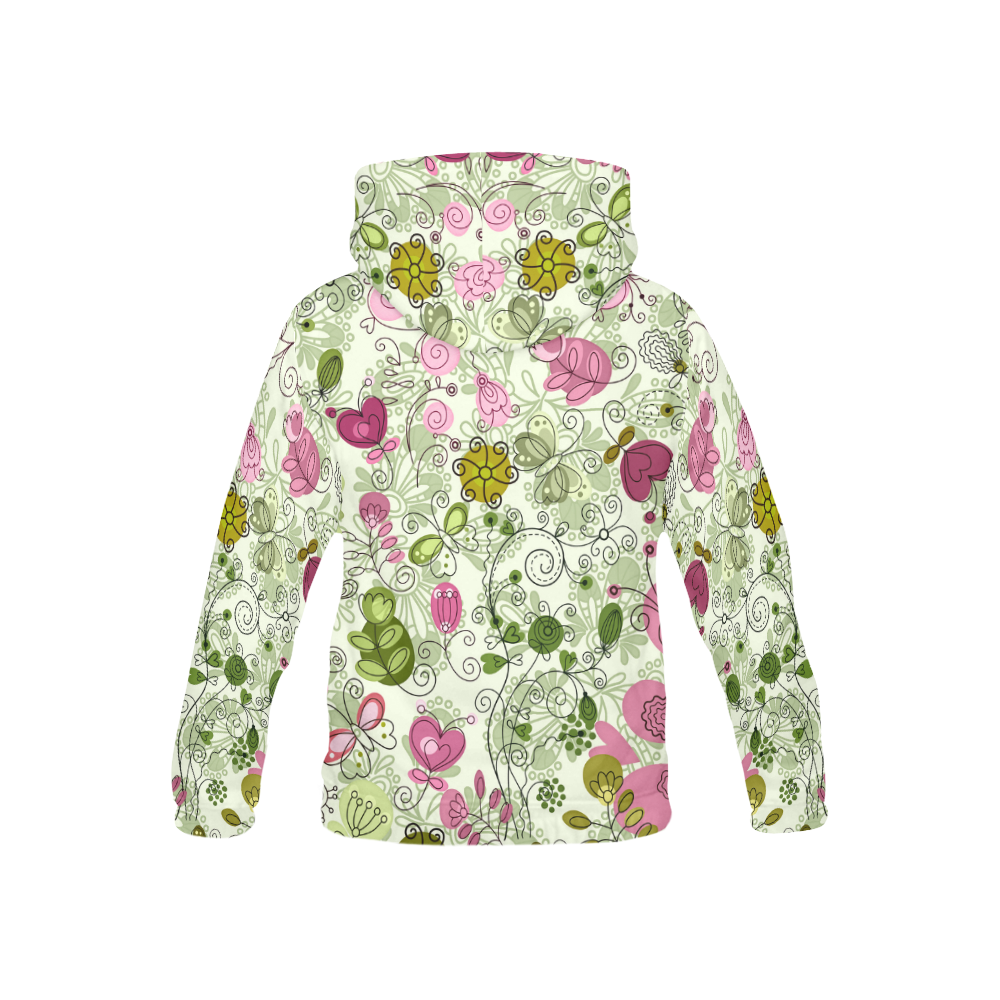 doodle flowers, flower All Over Print Hoodie for Kid (USA Size) (Model H13)