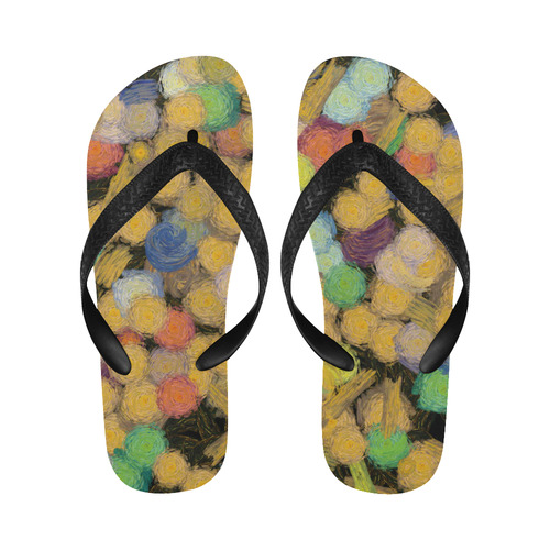 Paint brushes Flip Flops for Men/Women (Model 040)