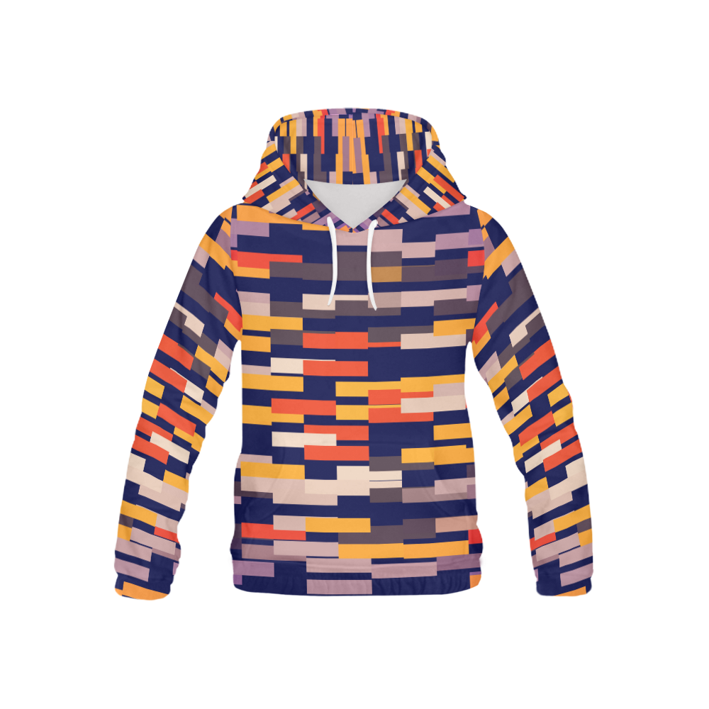 Rectangles in retro colors All Over Print Hoodie for Kid (USA Size) (Model H13)