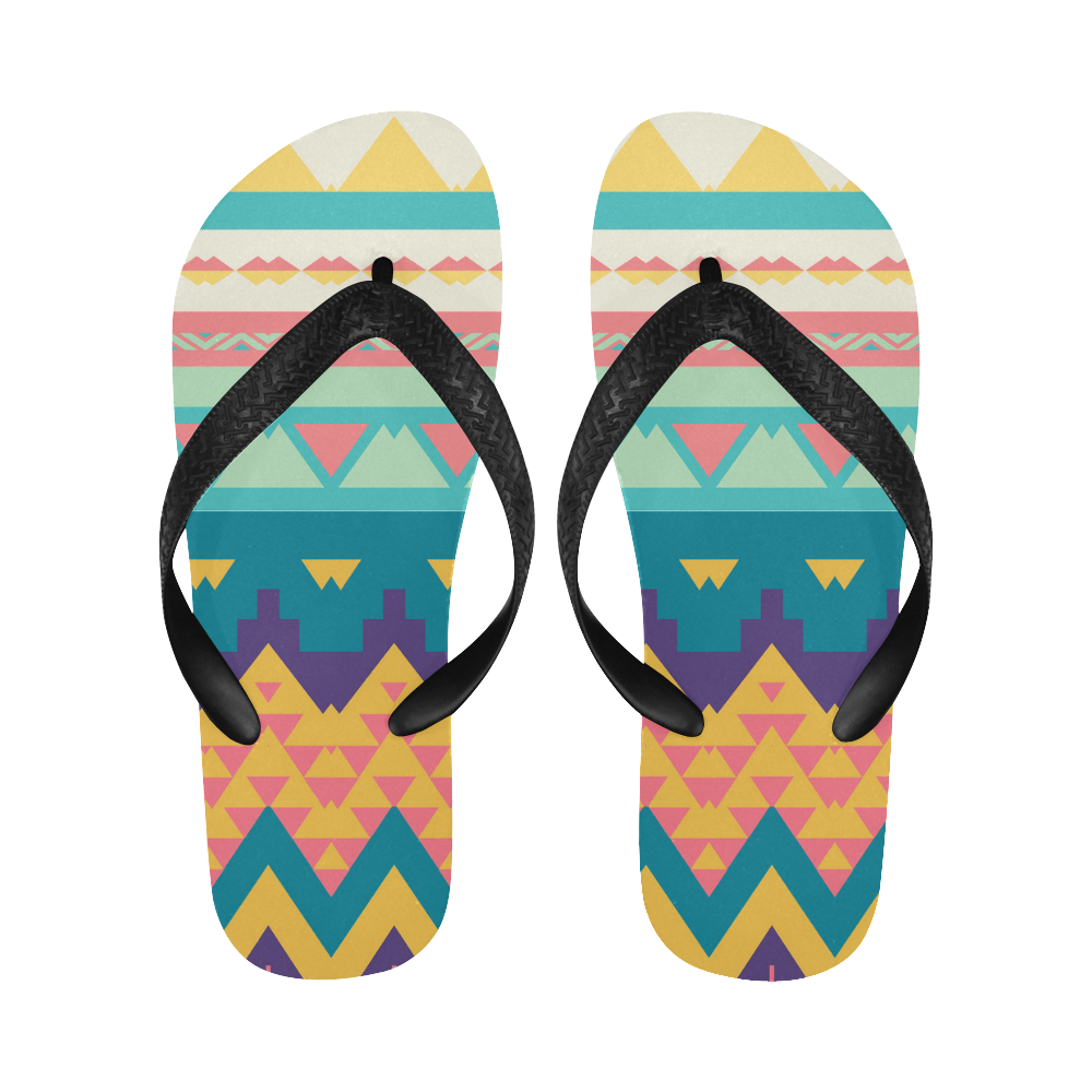 Pastel tribal design Flip Flops for Men/Women (Model 040)
