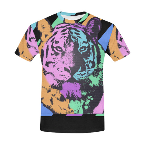 TIGER MULTICOLOR All Over Print T-Shirt for Men (USA Size) (Model T40)