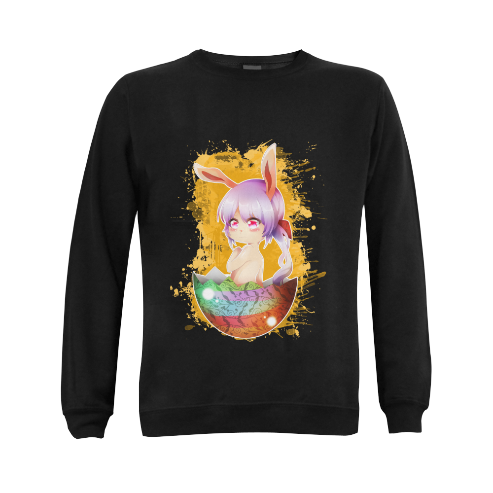 Easter Bunny Girl Gildan Crewneck Sweatshirt(NEW) (Model H01)