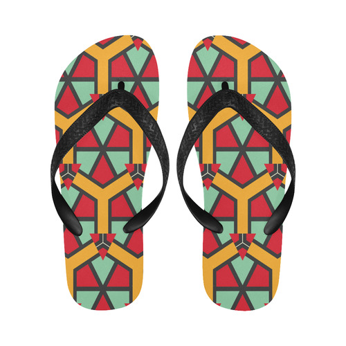 Honeycombs triangles and other shapes pattern Flip Flops for Men/Women (Model 040)