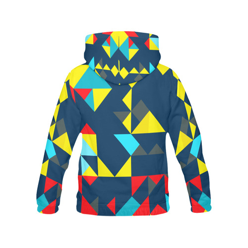 Shapes on a blue background All Over Print Hoodie for Women (USA Size) (Model H13)