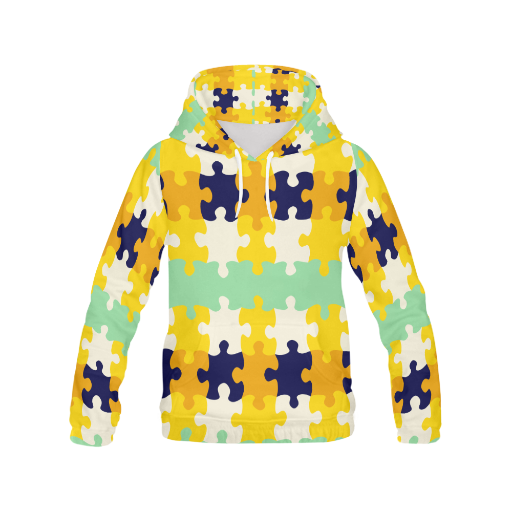 Puzzle pieces All Over Print Hoodie for Women (USA Size) (Model H13)