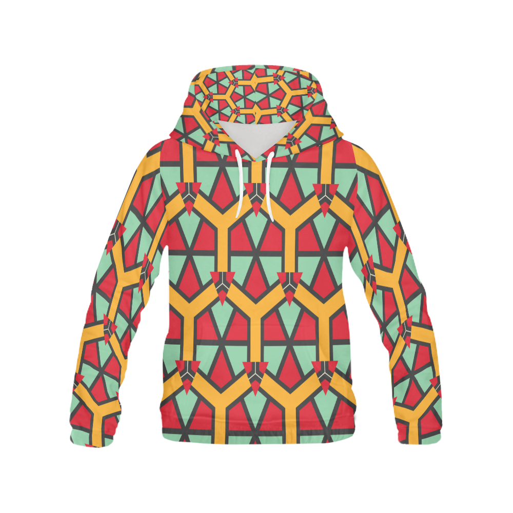 Honeycombs triangles and other shapes pattern All Over Print Hoodie for Men (USA Size) (Model H13)
