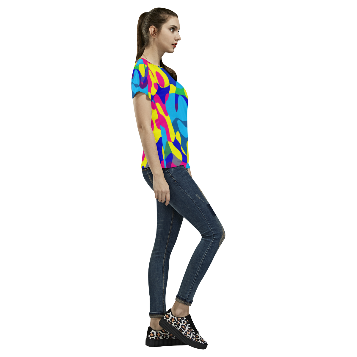 Colorful chaos All Over Print T-Shirt for Women (USA Size) (Model T40)