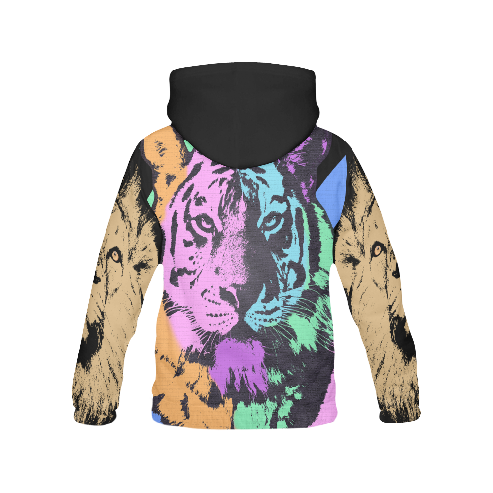 TIGER AND LION All Over Print Hoodie for Men (USA Size) (Model H13)