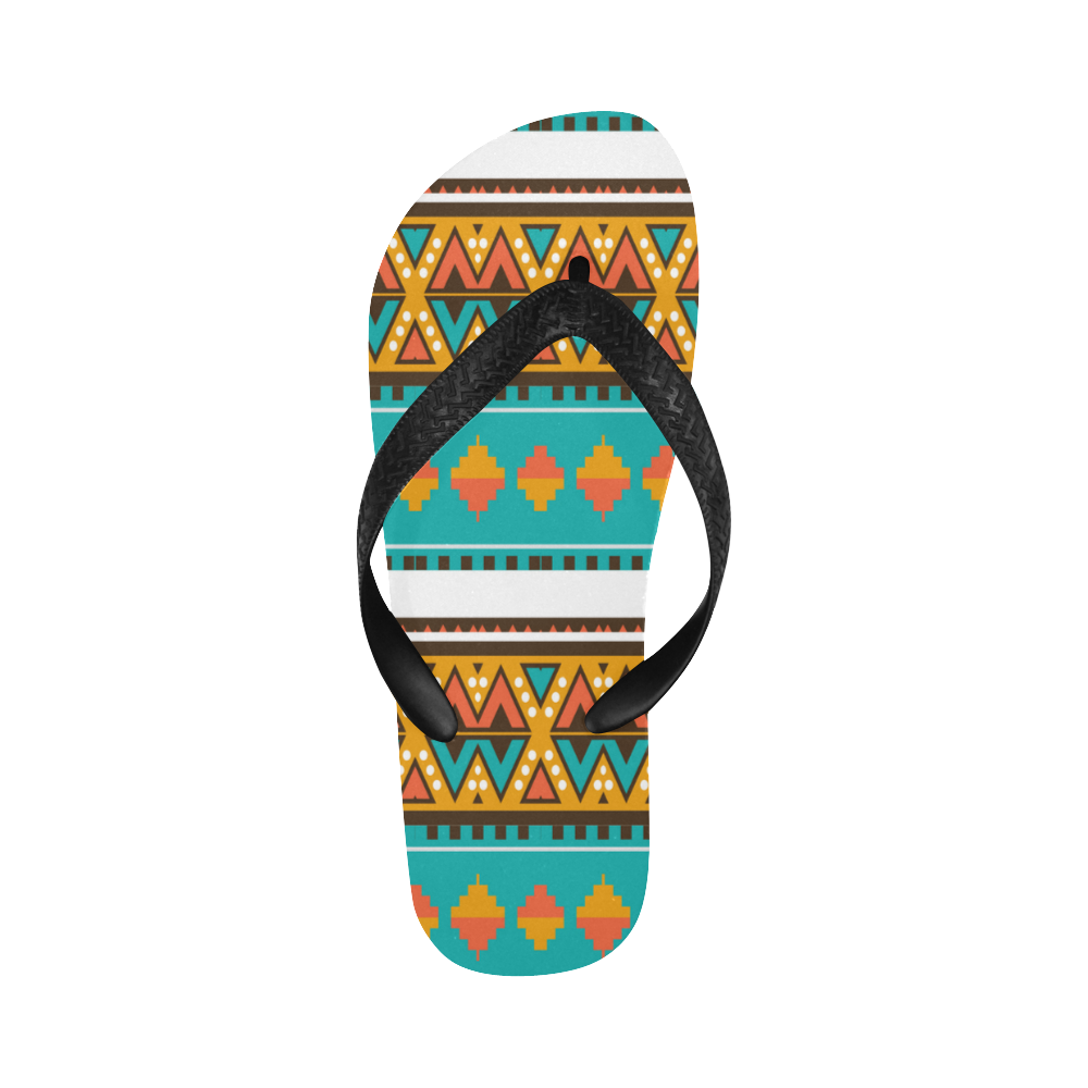 Tribal design in retro colors Flip Flops for Men/Women (Model 040)