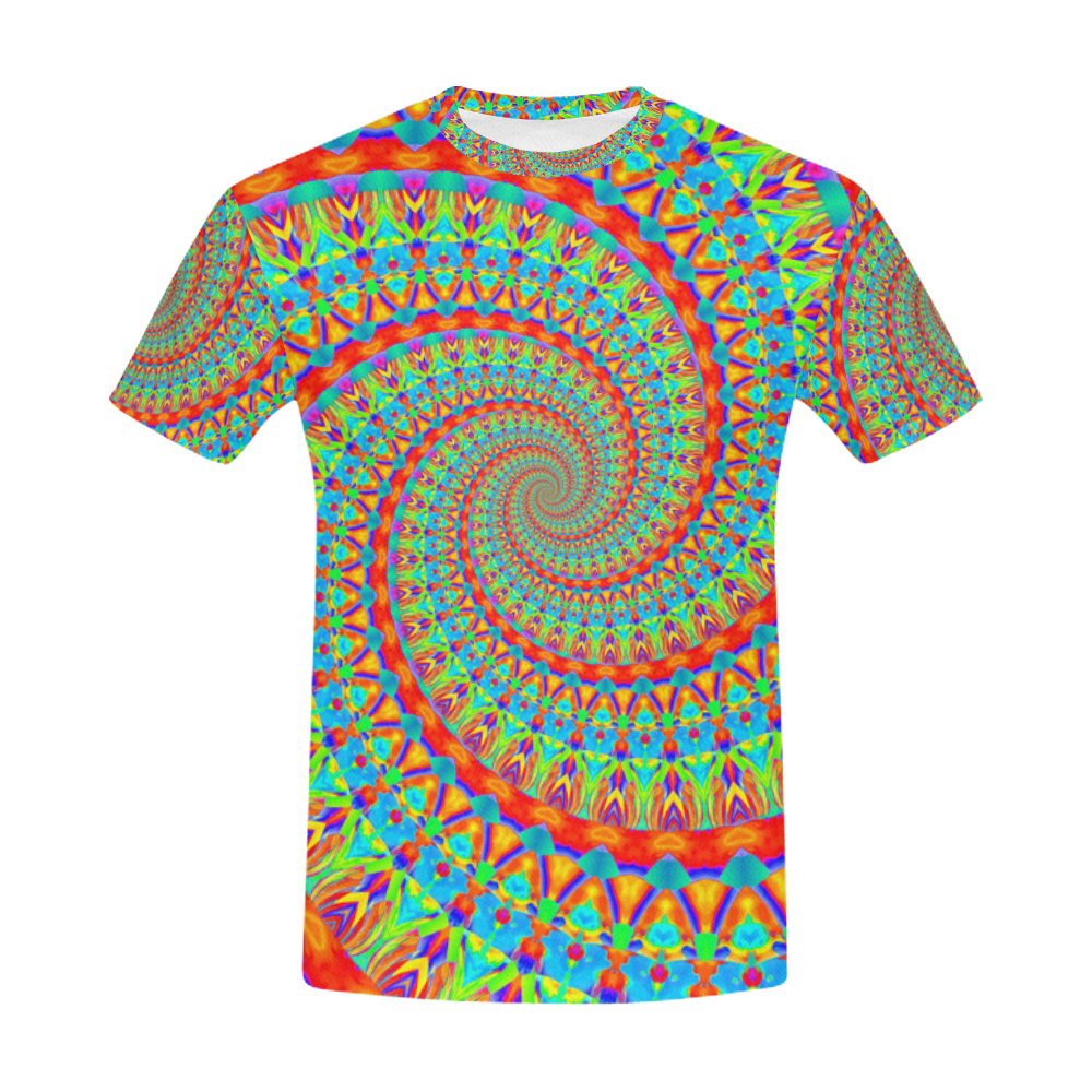 FLOWER POWER SPIRAL multicolored All Over Print T-Shirt for Men (USA Size) (Model T40)