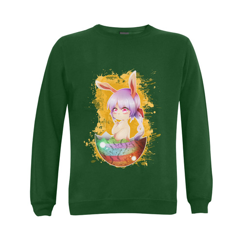 Easter Bunny Girl Gildan Crewneck Sweatshirt(NEW) (Model H01)