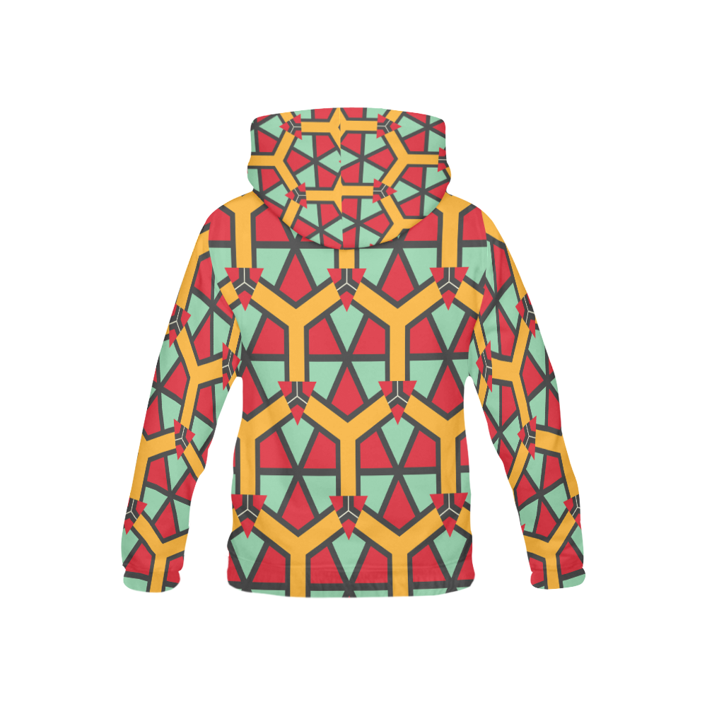 Honeycombs triangles and other shapes pattern All Over Print Hoodie for Kid (USA Size) (Model H13)