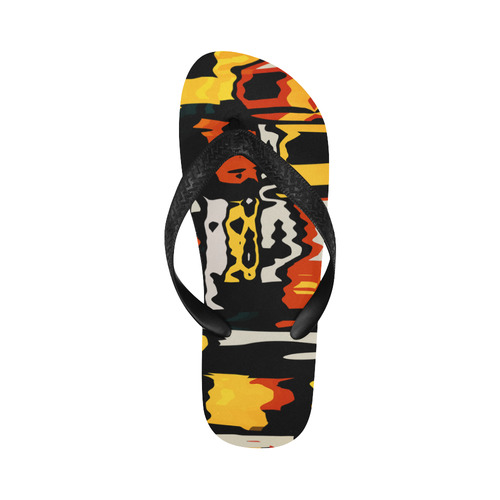 Distorted shapes in retro colors Flip Flops for Men/Women (Model 040)