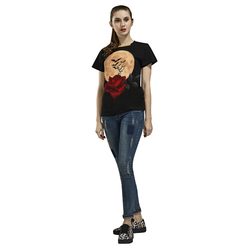 Gothic Full Moon All Over Print T-Shirt for Women (USA Size) (Model T40)