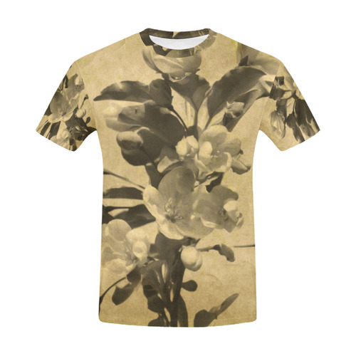 Photography Bough with Blossoms old vintage style All Over Print T-Shirt for Men (USA Size) (Model T40)